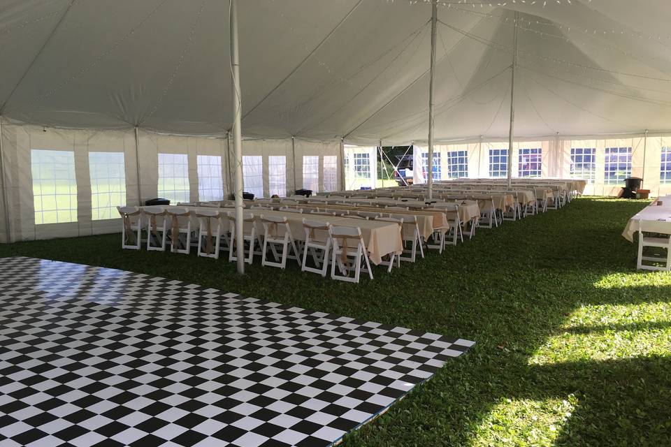 AJ SanFilippo's tent,table, & chair rentals