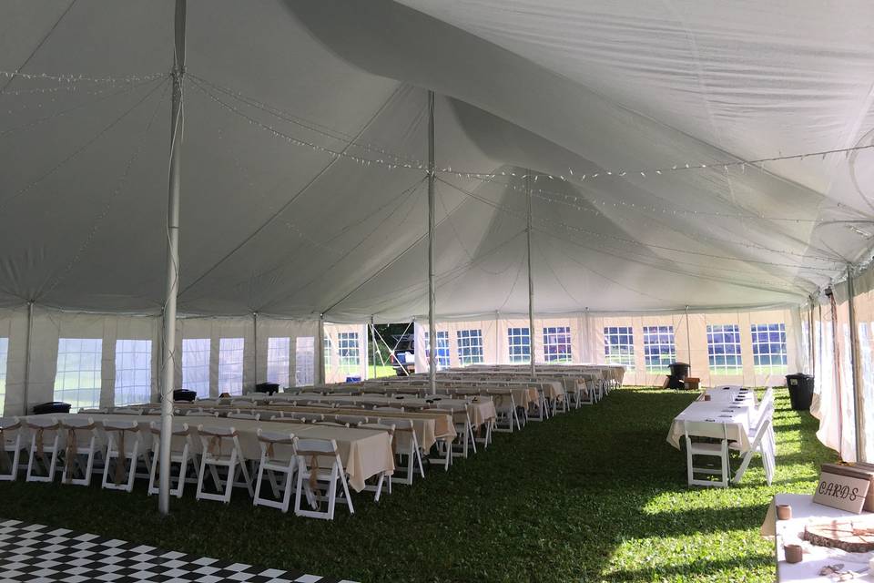 AJ SanFilippo's tent,table, & chair rentals
