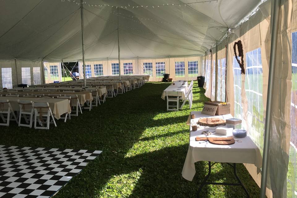 AJ SanFilippo's tent,table, & chair rentals