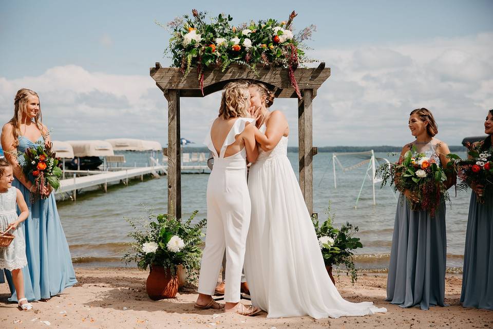 Lesbian wedding ceremony.