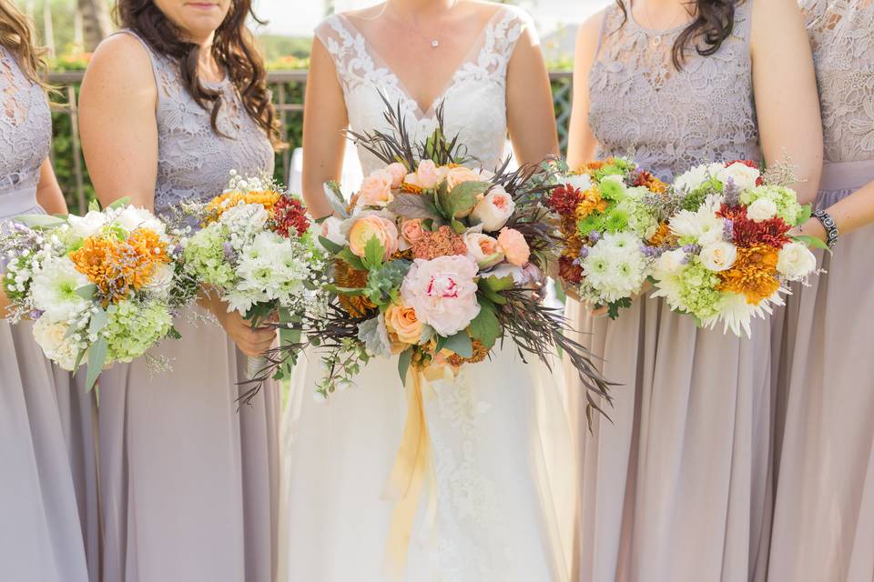 Beautiful Maui bridesmaid bouquets photographed by Karma Hill Photography