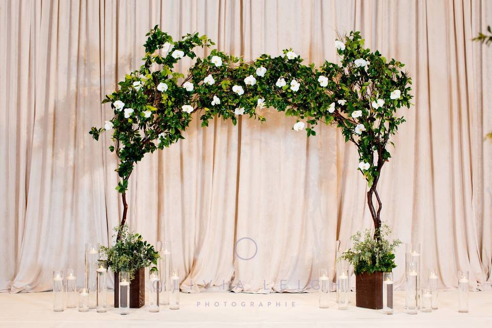 Leafy wedding arch