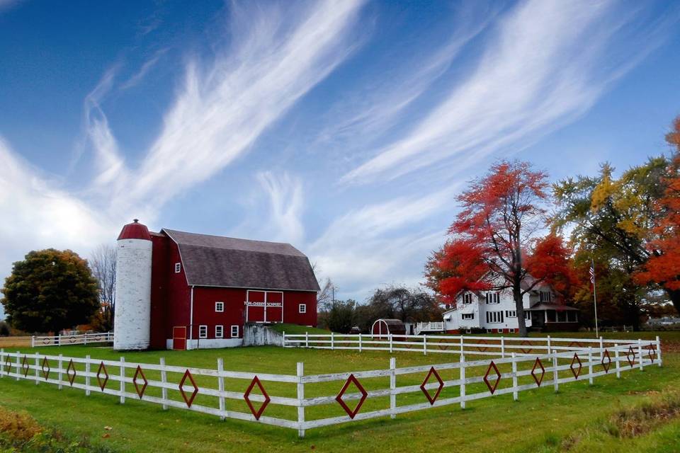 The Little Red Barn of Nunica in the Fall.
