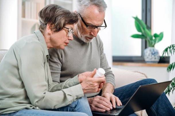 Couple researching