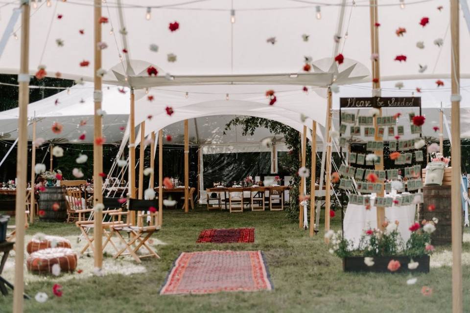 Hanging floral entrance