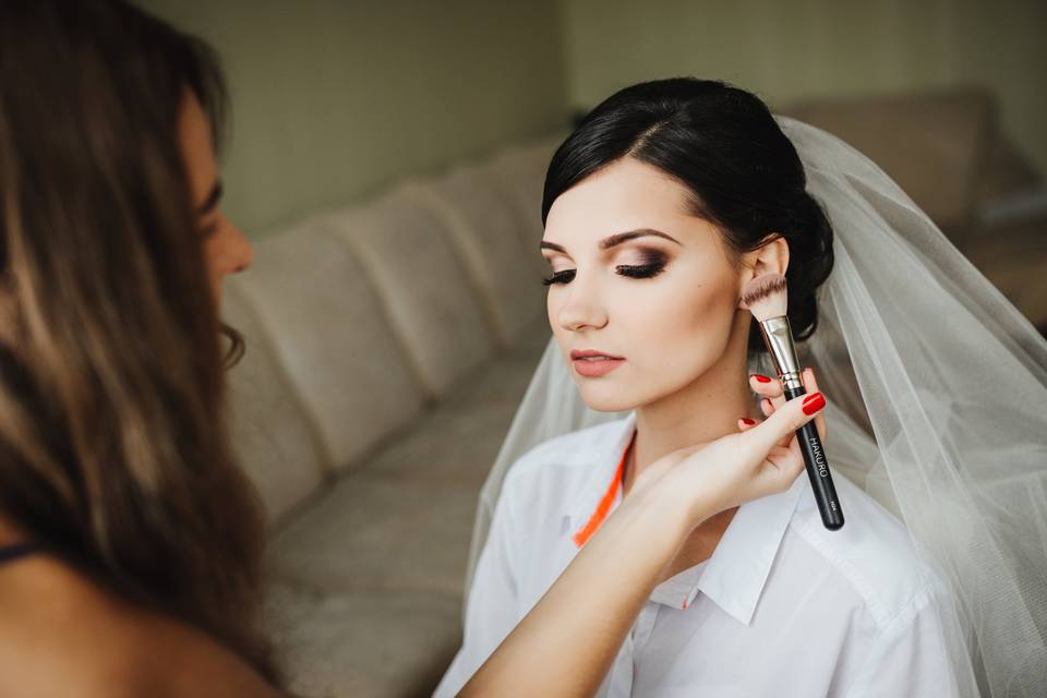 Wedding Makeup in Progress