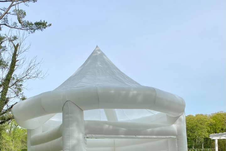 Plain white bounce house