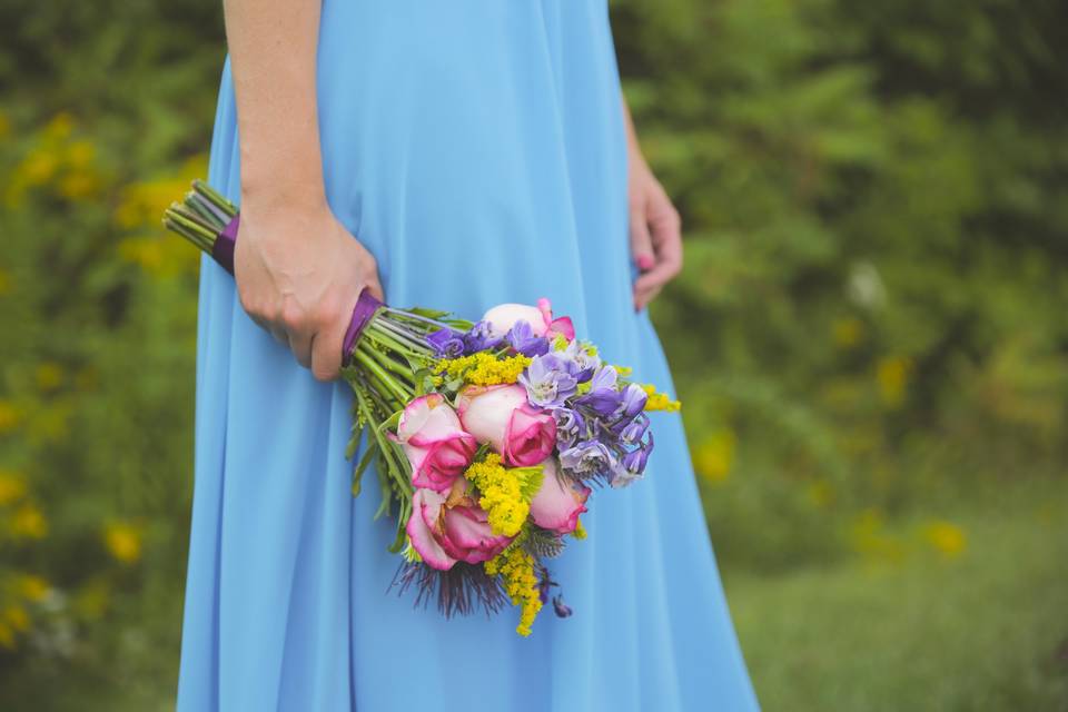 Girl in a blue dress