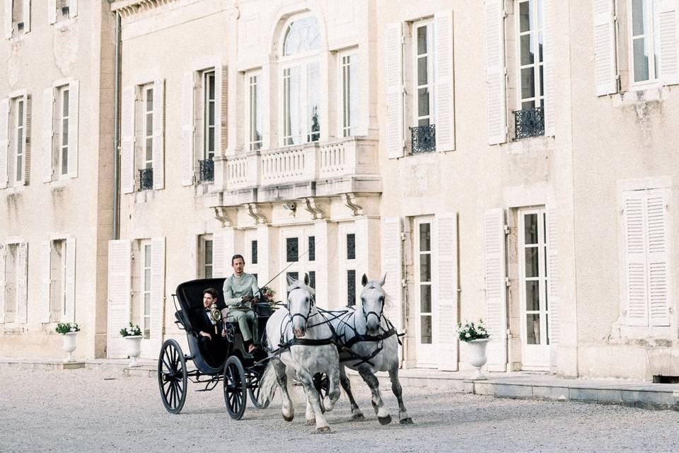 Chateau and carriage wedding