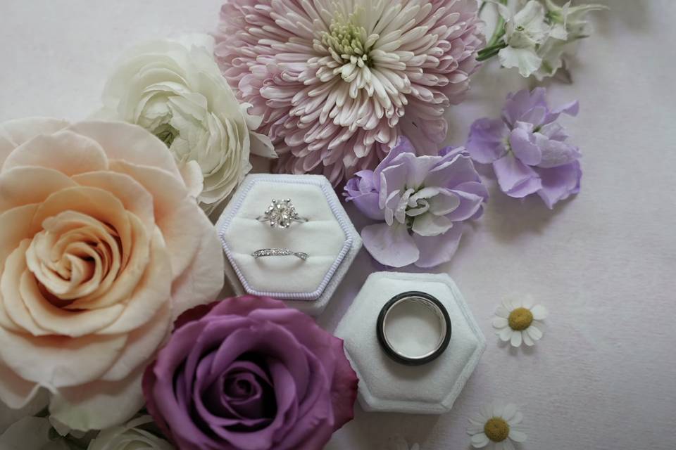 Floral detail and rings