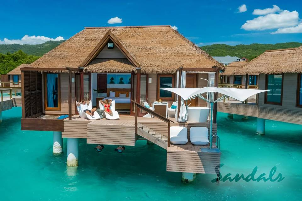 Sandals over water bungalow