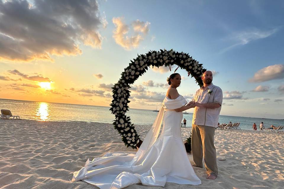 Aruba Beach Sunset Wedding