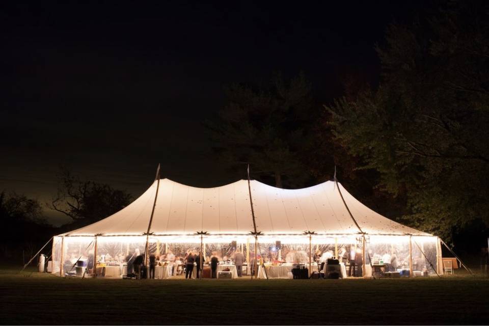 Sailcloth tent lighting