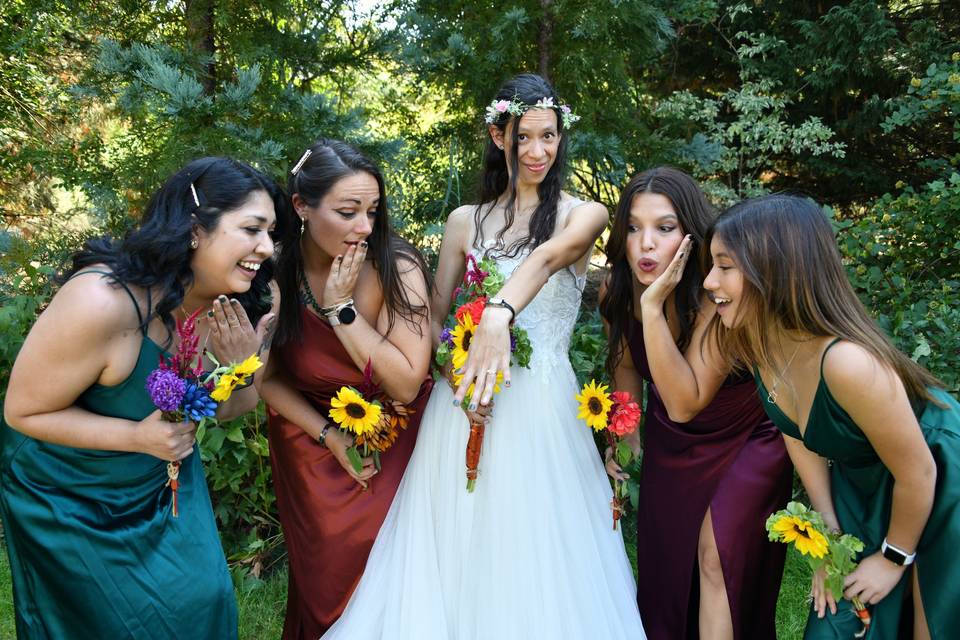 Fun with the bridesmaids