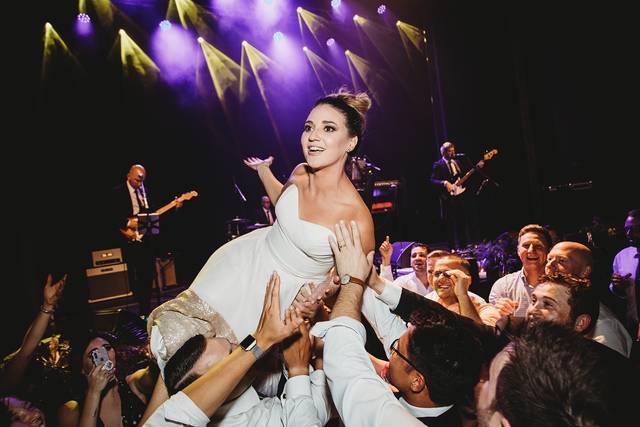 The bride Crowd Surfing