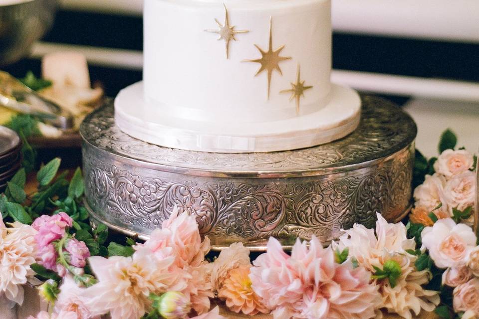 Fondant and Stars Wedding Cake