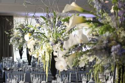 Table setup with centerpiece