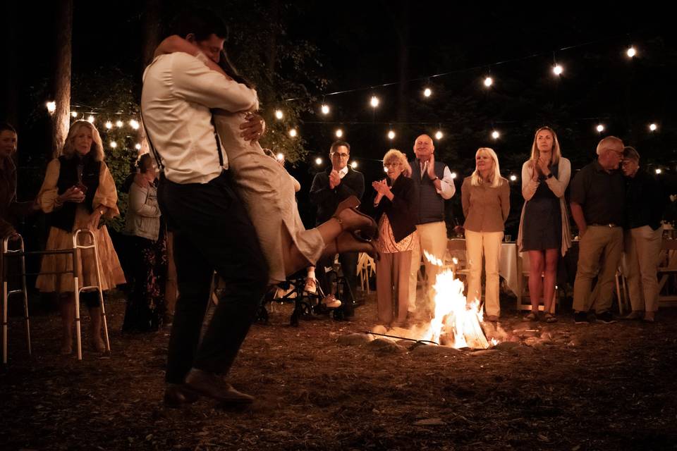 First dance by firepit - Lyons Media Production