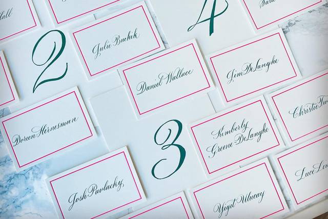 Place Cards and Table Numbers