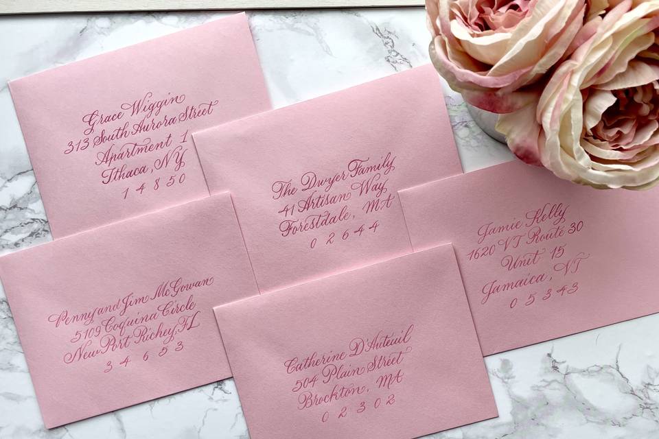 Pink envelopes