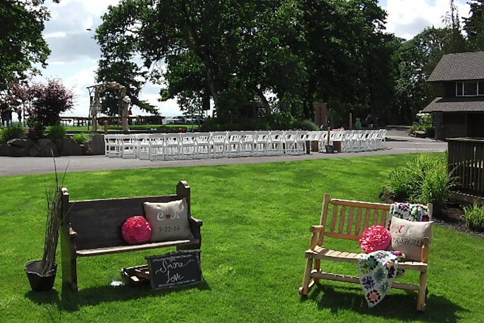 Outdoor wedding reception venue