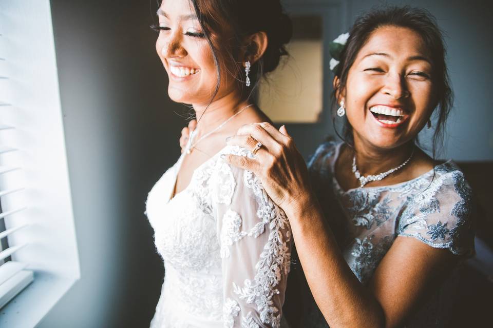 Bride and Her mom