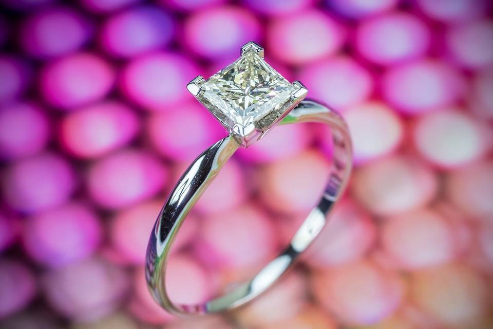 Classic solitaire engagement ring