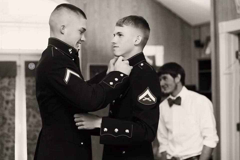 Military groomand best man