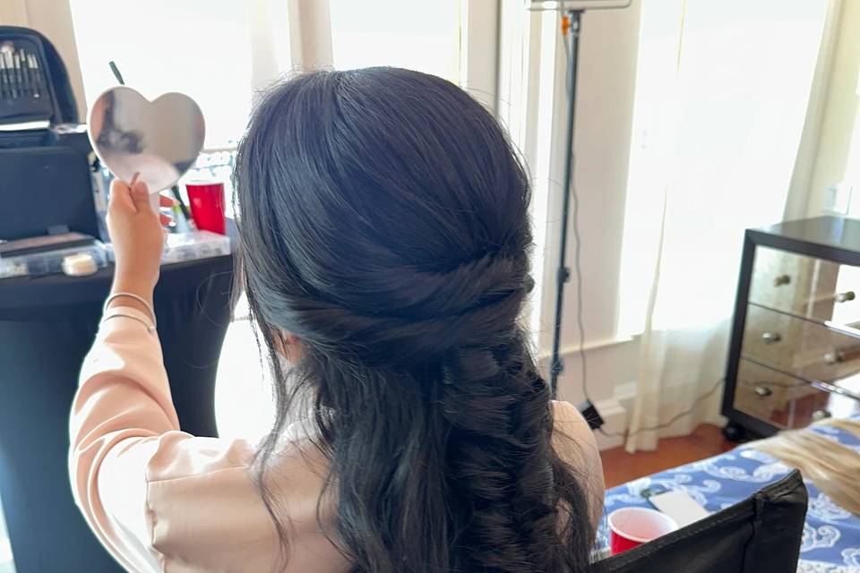 Twisted Bridal Braid & Curl