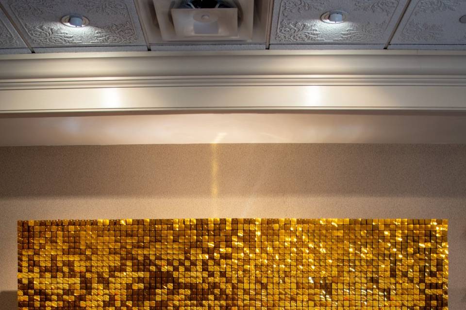 Gold sequin wall background