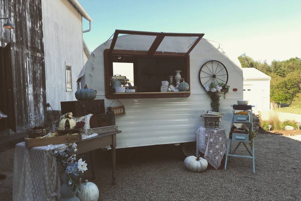 Trailer at hidden vineyard