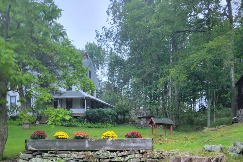 A view of the farmhouse