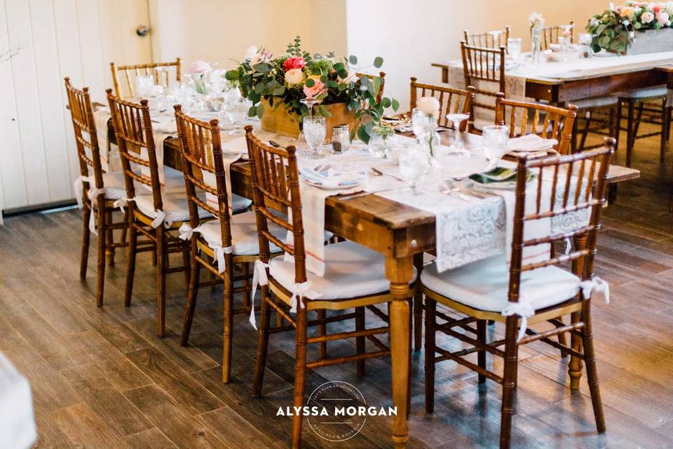 Rustic table and chairs