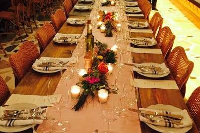 Candlelit table and decor