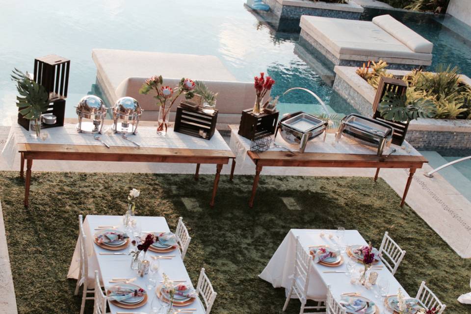 Poolside reception