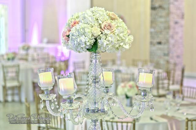 Table setup with centerpiece