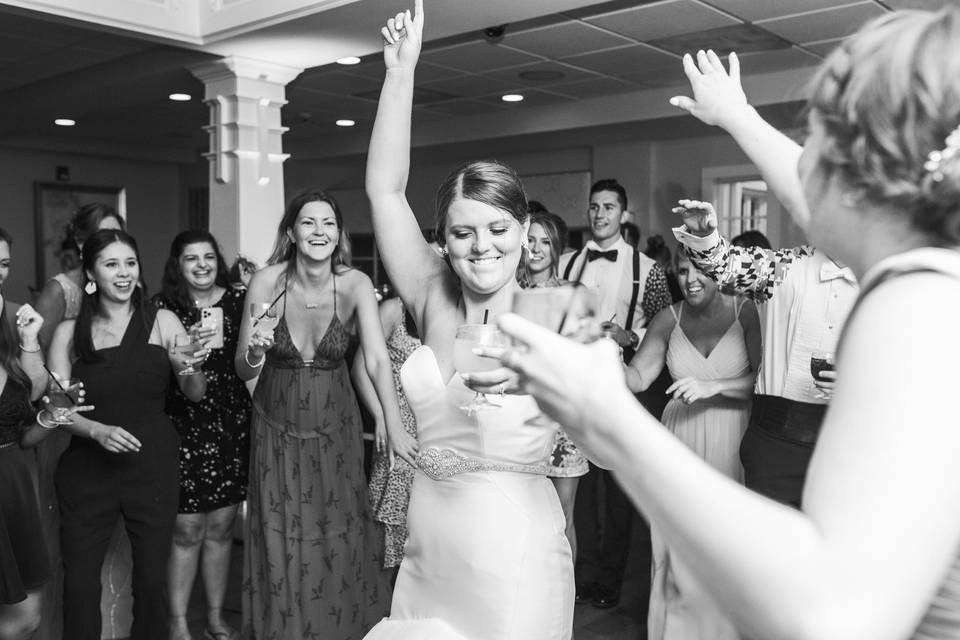 Bride having fun