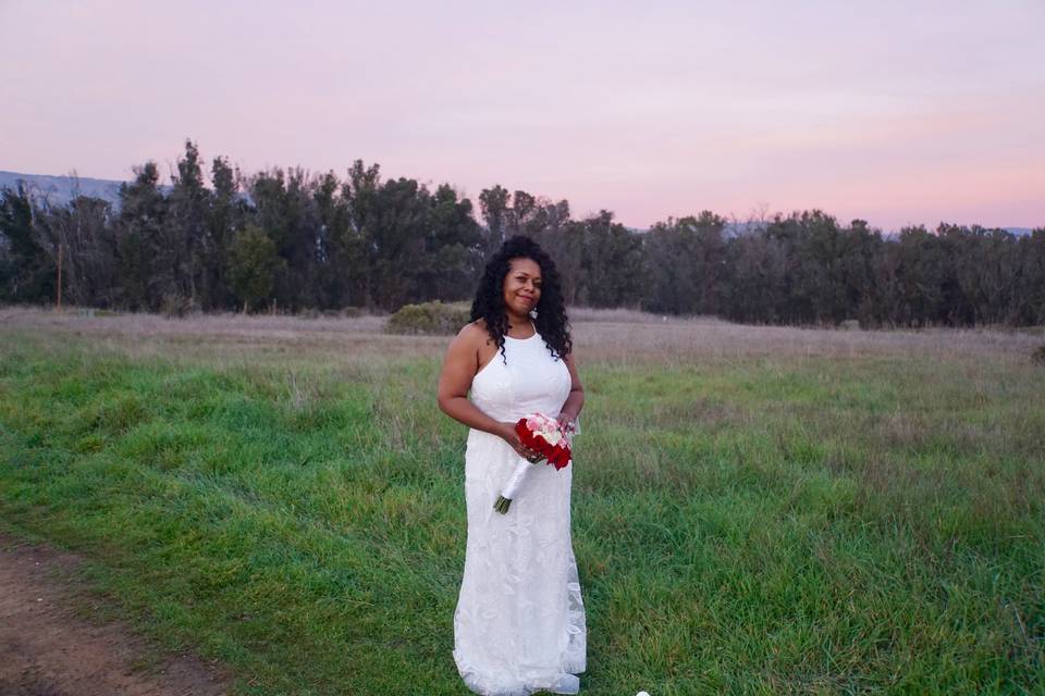 Bride in the field