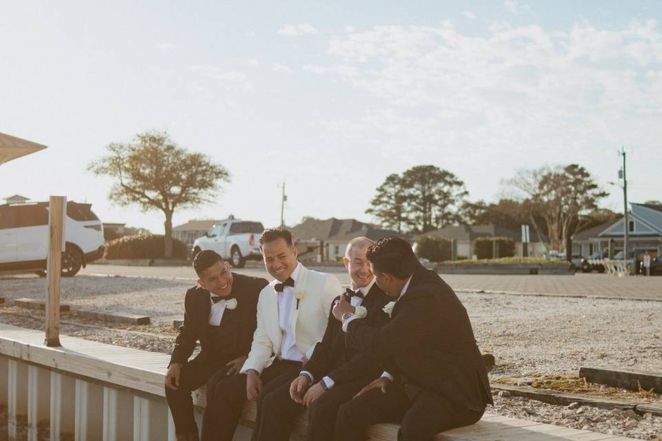 Groomsmen on the Marina