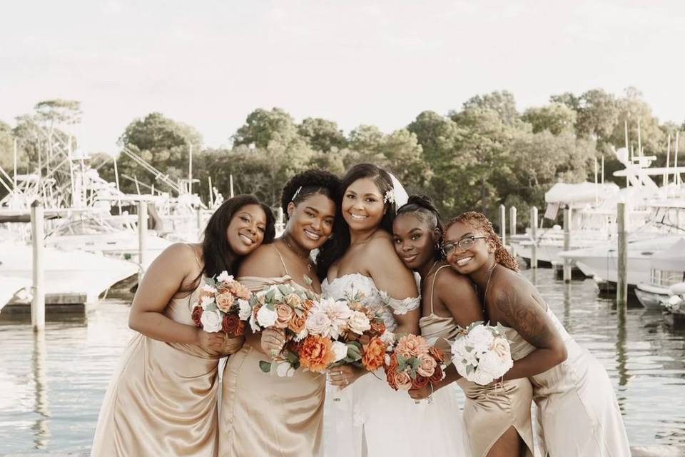Bridesmaids on the Marina