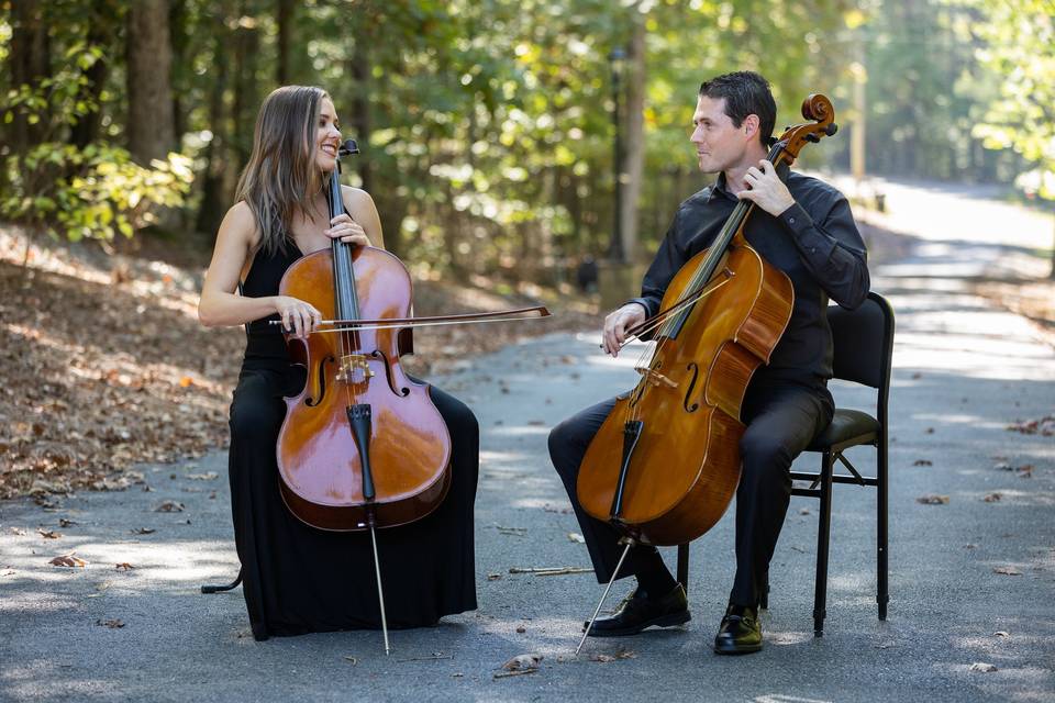 Playing the cello