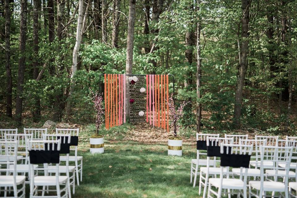 An outdoor ceremony site