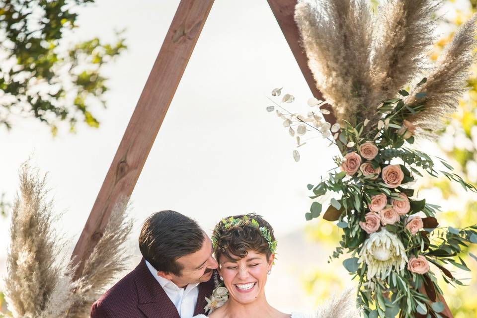 Floral arbor backdrop