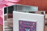 MIrror Compact with Heart Desgins encrusted with gems