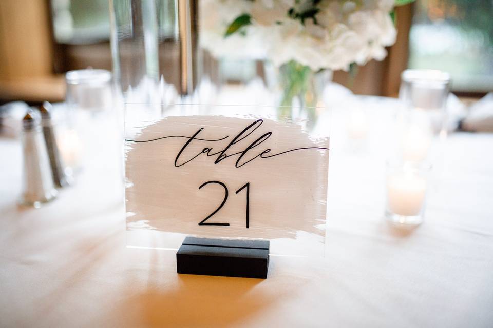 Acrylic Wash Table Number