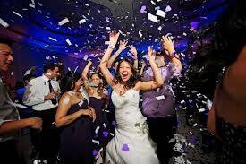 The bride happy