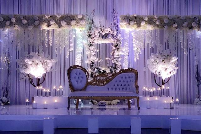 Couch and floral decor