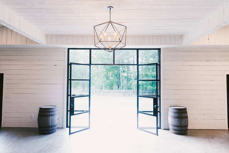 Modern glass French doors