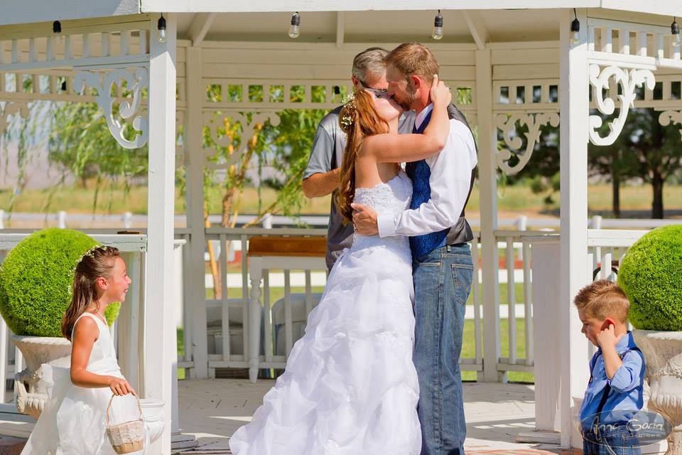 Vows under gazebo