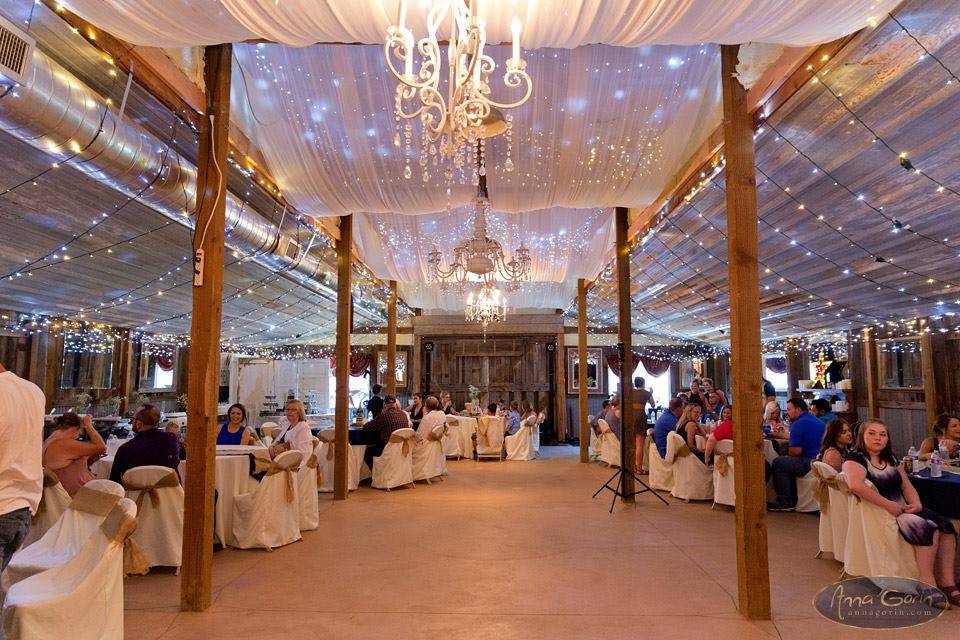 Barn interior with decor